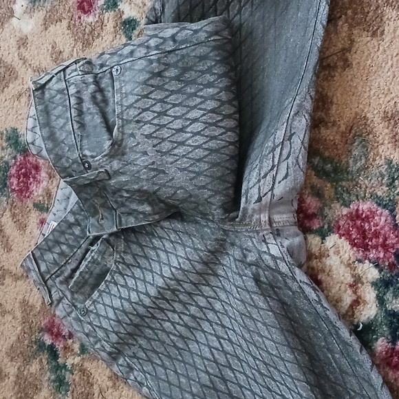 True Religion Halle jeans skinny leg jegging mid rise snakeskin animal gray 27 - Picture 9 of 9